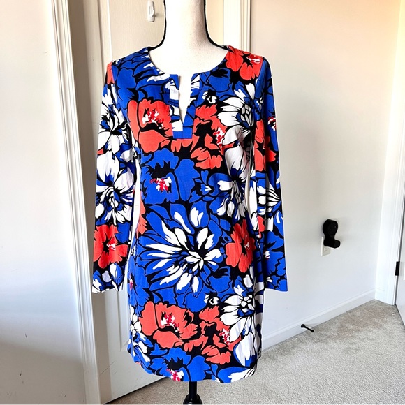 Diane Von Furstenberg Dresses & Skirts - DIANE VON FURSTENBERG Reina Floral Cotton & Silk Tunic Shift Dress—SZ. 8